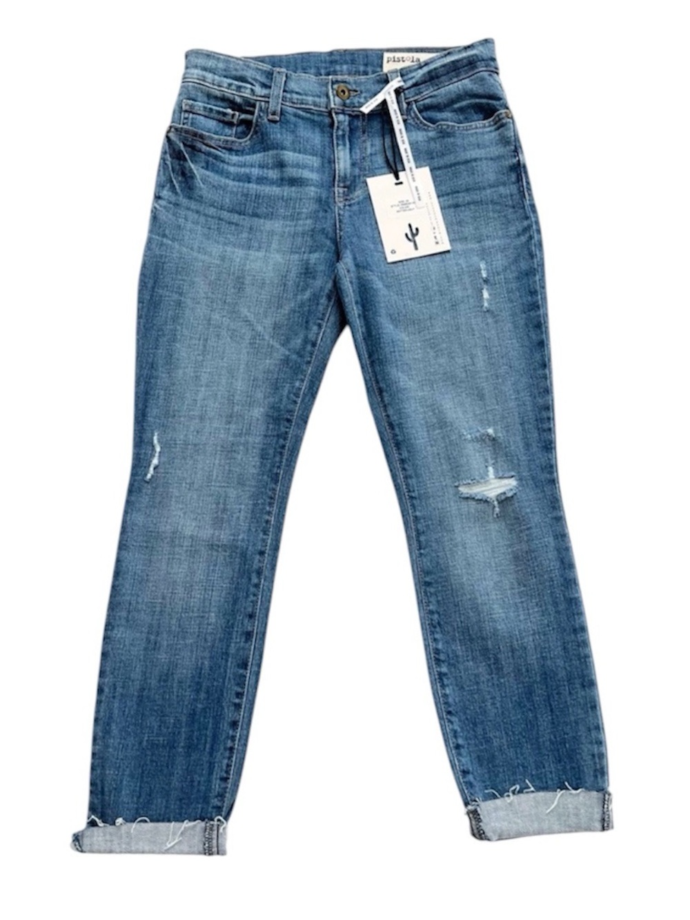 Pistola Cropped Denim Distressed Ankle Jeans Size 26